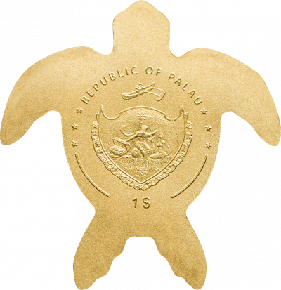 Palau - 2017 - 1 Dollar - Golden Sea Turtle small gold