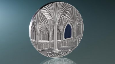 Palau - 2017 - 10 Dollars - Tiffany Art Wells Cathedral 2oz version