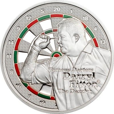 Cook Islands - 2014 - 1 Dollar - Famous Darters DARRYL FITTON (PROOF)