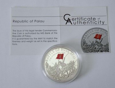 Palau - 2010 - 5 Dollars - Great Battles of the Iberian Empire BATTLE OF BUSSACO (including box) (PROOF)
