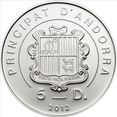 Andorra - 2012 - 5 Diners - Prism Birds ROBIN (silver incl box) (PROOF)