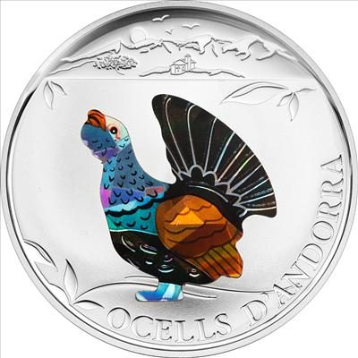 Andorra - 2012 - 5 Diners - Prism Birds CAPERCAILLIE (silver incl box) (PROOF)