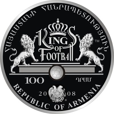 Armenia - 2008 - 100 Dram - Kings of Football EUSEBIO (PROOF)