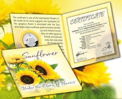 Belarus - 2013 - 10 Roubles - Under the Charm of Flowers SUNFLOWER (PROOF)