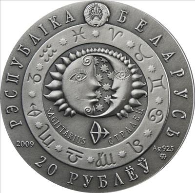 Belarus - 2009 - 20 roubles - Zodiac SAGITTARIUS (PROOF)