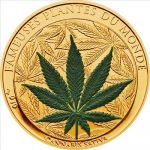Benin - 2010 - 100 Francs - Plants of the World CANABIS / MARIHUANA  [gilded] (PROOF)
