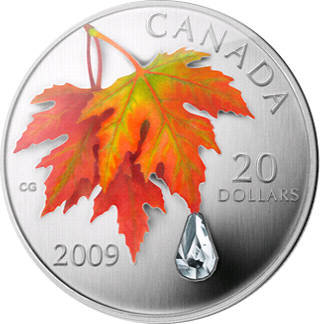 Canada - 2009 - 20 Dollars - Crystal Raindrop with Swarovski (PROOF)