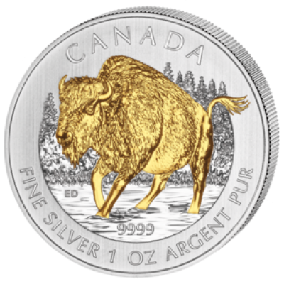 Canada - 2013 - 5 dollar - Bison (Gold plated) (PROOF)