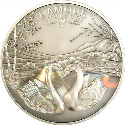 Cameroon - 2011 - 1000 Francs - L'Amour toujours Swans ANTIQUE (PROOF)