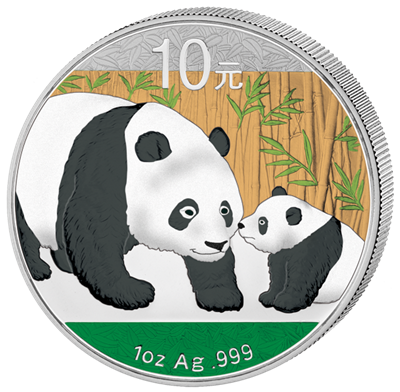 China - 2011 - 10 Yuan - Panda (coloured 1oz ag) (PROOF)