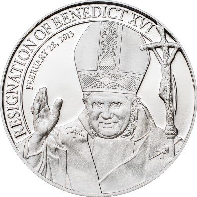 Cook Islands - 2013 - 5 dollar - Resignation of Benedict XVI  (PROOF)