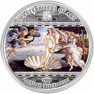 Cook Islands - 2008 - 20 Dollars - Sandro Botticelli Birth of Venus (PROOF)
