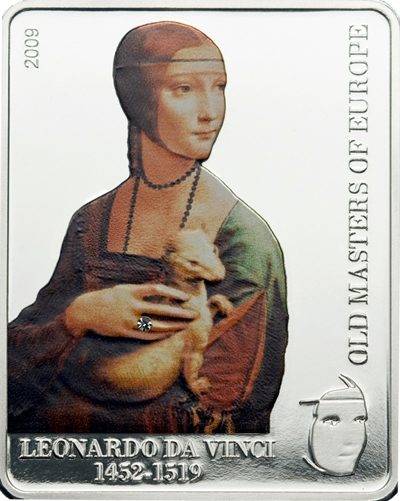 Cook Islands - 2009 - 5 Dollars - Leonardo Da Vinci Lady with an Ermine (serie Masters of Europe) (PROOF)