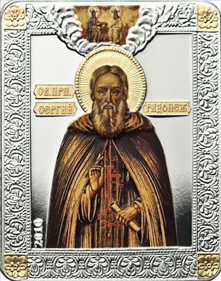 Cook Islands - 2010 - 5 Dollars - Russian Icons St. Sergius of Radonezh (PROOF)