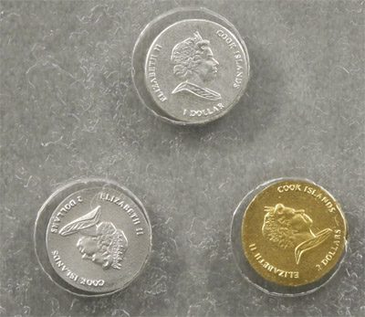 Cook Islands - 2010 - 1 + 2x 2 Dollars - Smallest Coins of the World (PROOF)
