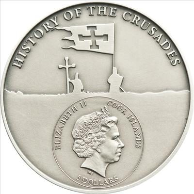 Cook Islands - 2011 - 5 Dollars - History of the Crusades 5TH Crusade KING OF JERUSALEM (ANTIQUE)