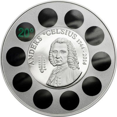 Cook Islands - 2014 - 5 Dollar - Anders Celsius (including box) (PROOF)