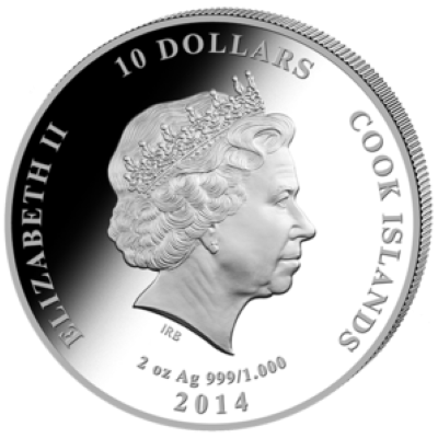 Cook Islands - 2014 - 10 dollar - Galileo Galieli 450th Anniversary (PROOF)