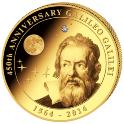 Cook Islands - 2014 - 200 dollar - Galileo Galilei 450th Anniversary (PROOF)