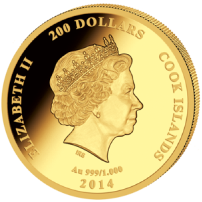 Cook Islands - 2014 - 200 Dollars - John Paul II Canonization 5 oz Gold (PROOF)