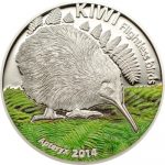 Cook Islands - 2014 - 5 Dollars - Flightless Birds THE KIWI Non Color (including box) (PROOF)
