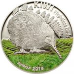 Cook Islands - 2014 - 2x5 Dollars - Flightless Birds THE KIWI Colored + Non Color (including box) (PROOF)