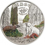 Cook Islands - 2014 - 2 Dollars - World of Hunting BADGER (including box) (PROOF)