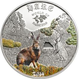 Cook Islands - 2014 - 2 Dollars - World of Hunting HARE (including box) (PROOF)