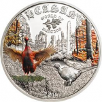 Cook Islands - 2014 - 2 Dollars - World of Hunting PHEASANT (including box) (PROOF)