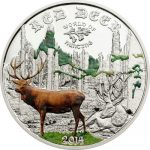 Cook Islands - 2014 - 2 Dollars - World of Hunting RED DEER (including box) (PROOF)