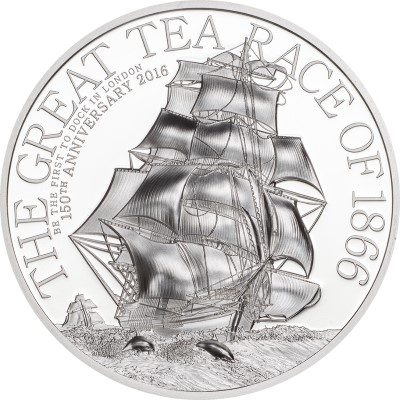 Cook Islands - 2016 - 5 Dollars - The Great Tea Race 1oz (including box) (PROOF)