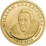 Cook Islands - 2016 - 5 Dollars - William Shakespeare GOLD (PROOF)