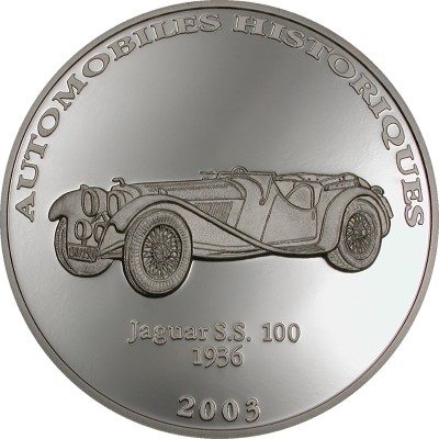 Congo - 2003 - 10 Francs - Jaguar S.S. 100 1936 (PROOF)