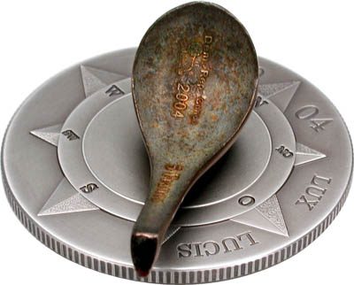 Congo - 2004 - 5+10 Francs - KMnew Time is Money coin = 10 franc, spoon = 5 franc UNIQUE COIN (PROOF)
