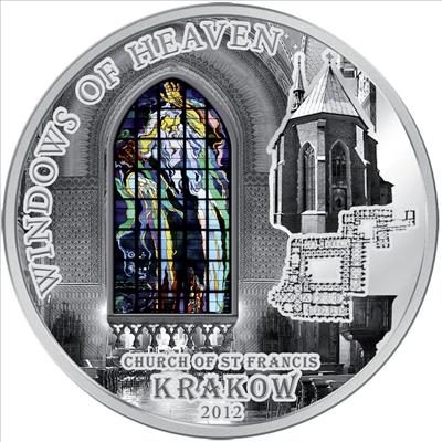 Cook Islands - 2012 - 10 Dollars - Windows of Heaven CRACOW ST FRANSIS (incl box) (PROOF)