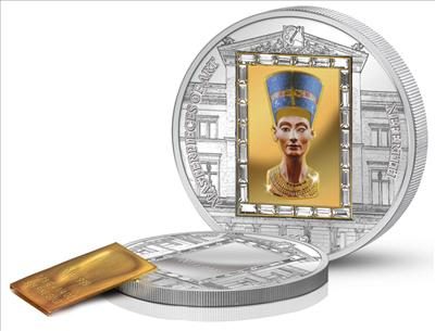 Cook Islands - 2012 - 20 Dollars - Nefretiti SPECIAL EDITION [masterpieces of art series] 3oz zilver + 1/4oz goud (PROOF)