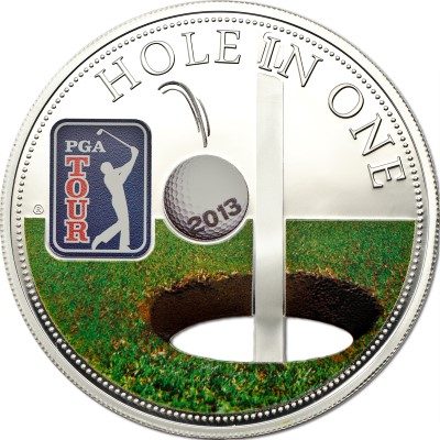 Cook Islands - 2013 - 5 dollars - Hole in One - PGA TOUR (PROOF)