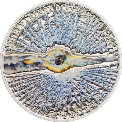 Cook Islands - 2013 - 5 dollars - Chelyabinsk Meteorite (including box) (PROOF)