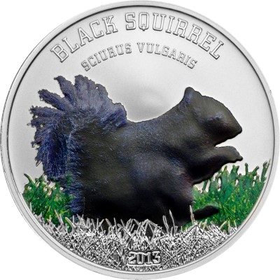 Cook Islands - 2013 - 5 Dollars - Black Beauties SQUIRREL (PROOF)