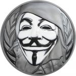 Cook Islands - 2016 - 5 dollars - Guy Fawkes Mask Anonymous V for Vendetta (PROOF)