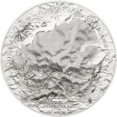 2016 SEVEN SUMMITS DENALI 5 oz .999 Silver Coin $25 Cook Islands