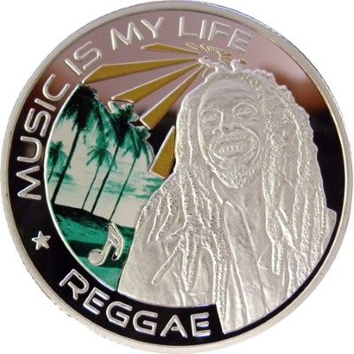 Fiji - 2012 - 1 Dollar - Music is my Life REGGEA (PROOF)