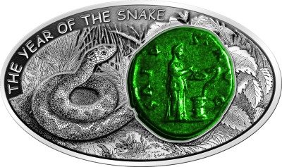 Fiji - 2013 - 10 Dollars - Year of the Snake SALUS SNAKE (ANTIQUE)