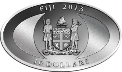 Fiji - 2013 - 10 Dollars - Year of the Snake SALUS SNAKE (ANTIQUE)