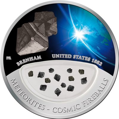 Fiji - 2012 - 10 Dollars - Meteorites BRENHAM (PROOF)