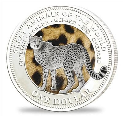 Fiji - 2009 - 1 Dollar - Animals of the World GEPARD silver (PROOF)