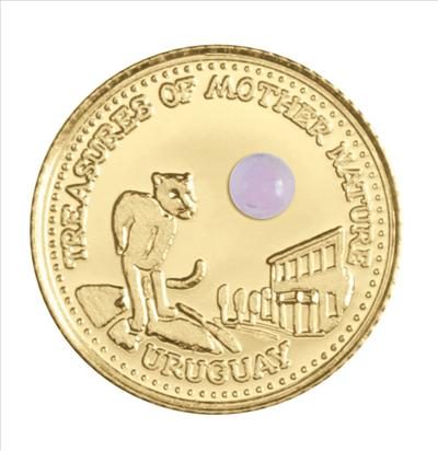 Fiji - 2012 - 10 dollar - Treasure World Gold URUGUAY AMNETHYST (PROOF)
