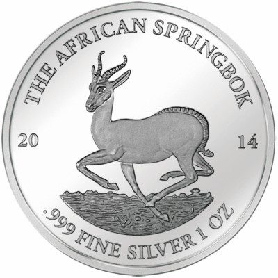 Gabon - 2014 - 1000 Francs - Smick Silver 1 Oz Edition Springbok (PROOF)