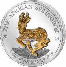 Gabon - 2014 - 5 x 1000 Francs - Springbok Pavé Coin set (PROOF)