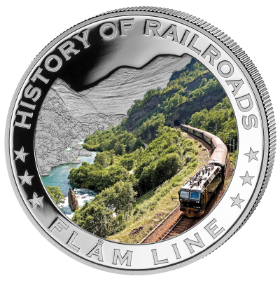 Liberia - 2011 - 5 Dollars - History of Railroads FLAMLINE (PROOF)